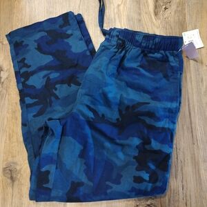 Joe Boxer Men's Blue Camo Print Flannel Pajama Pants